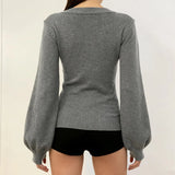 High Quality Women's V - Neck Knitwear - Cashmere & Wool Blend Sweater, Solid Color Thermal Long Sleeve - Zeprah