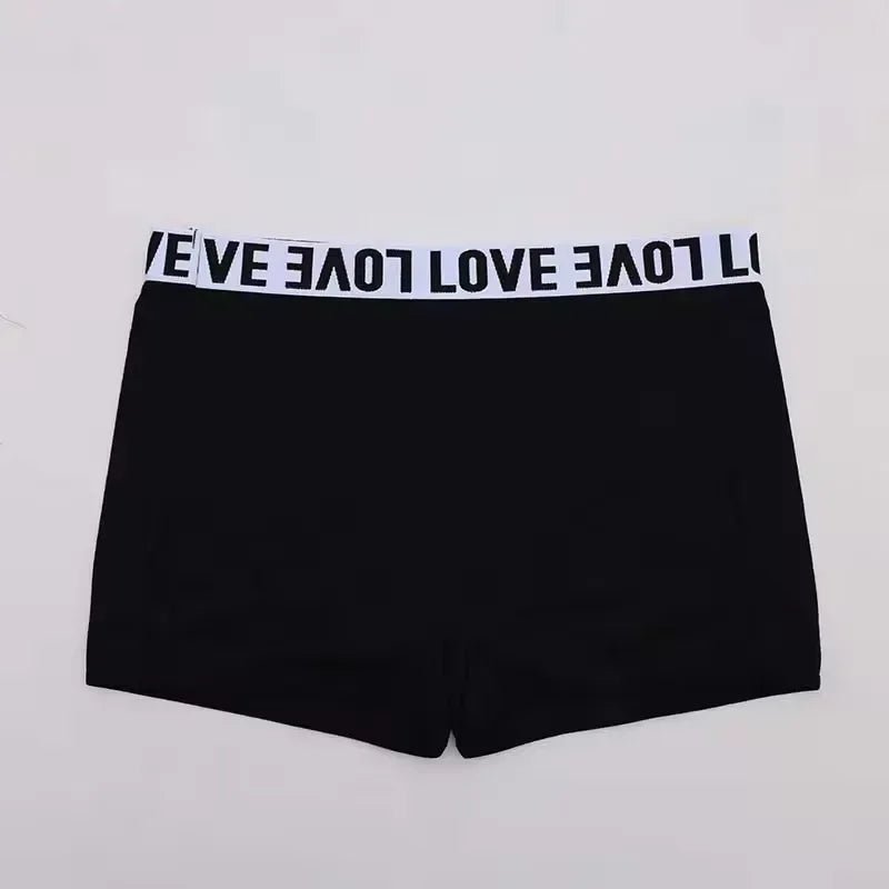 High - Rise Letter Print Boyshort Panties – 'LOVE' Waistband Cotton Boxer Shorts - Zeprah