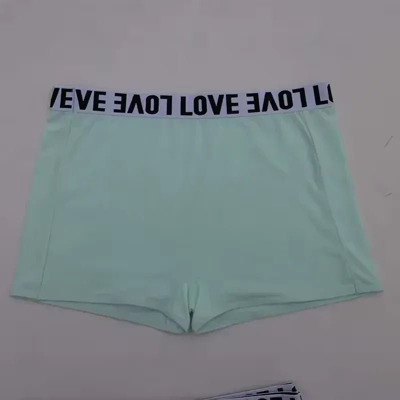High - Rise Letter Print Boyshort Panties – 'LOVE' Waistband Cotton Boxer Shorts - Zeprah