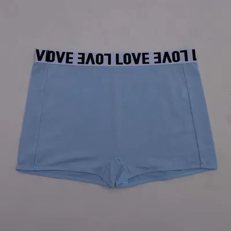 High - Rise Letter Print Boyshort Panties – 'LOVE' Waistband Cotton Boxer Shorts - Zeprah