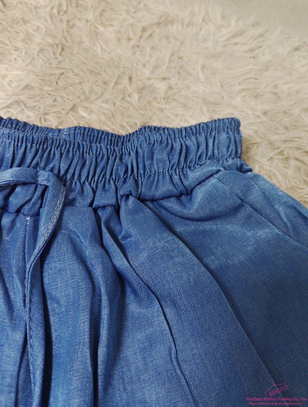 High Waist Shorts Loose - fit Girl Shorts Ice Silk Fusing Denim Shorts - Zeprah