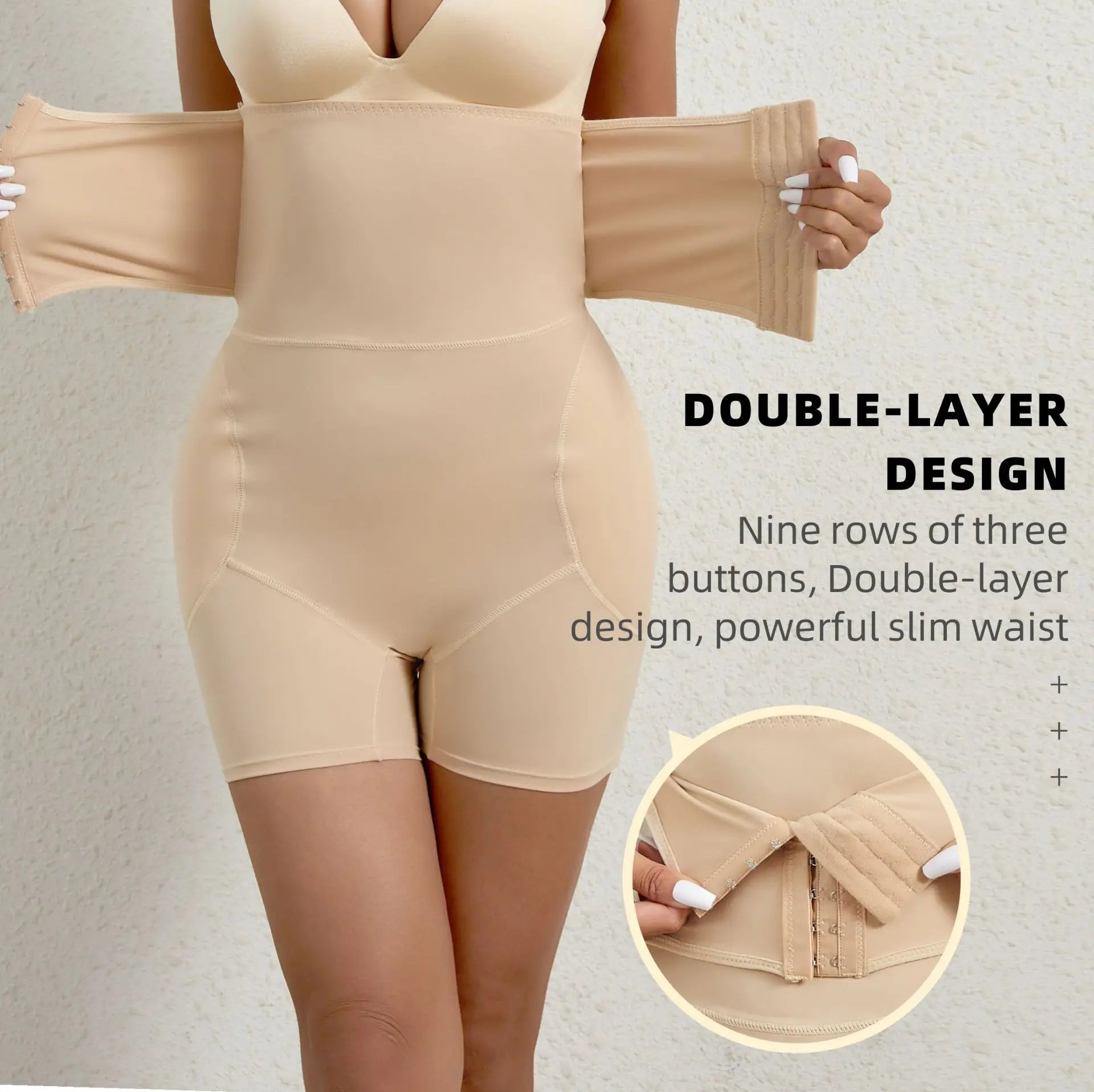 High - waisted Breasted Belly - lifting Sponge Plump Ass Hip - lifting Shorts Plump Buttocks Women's Shapewear - Zeprah