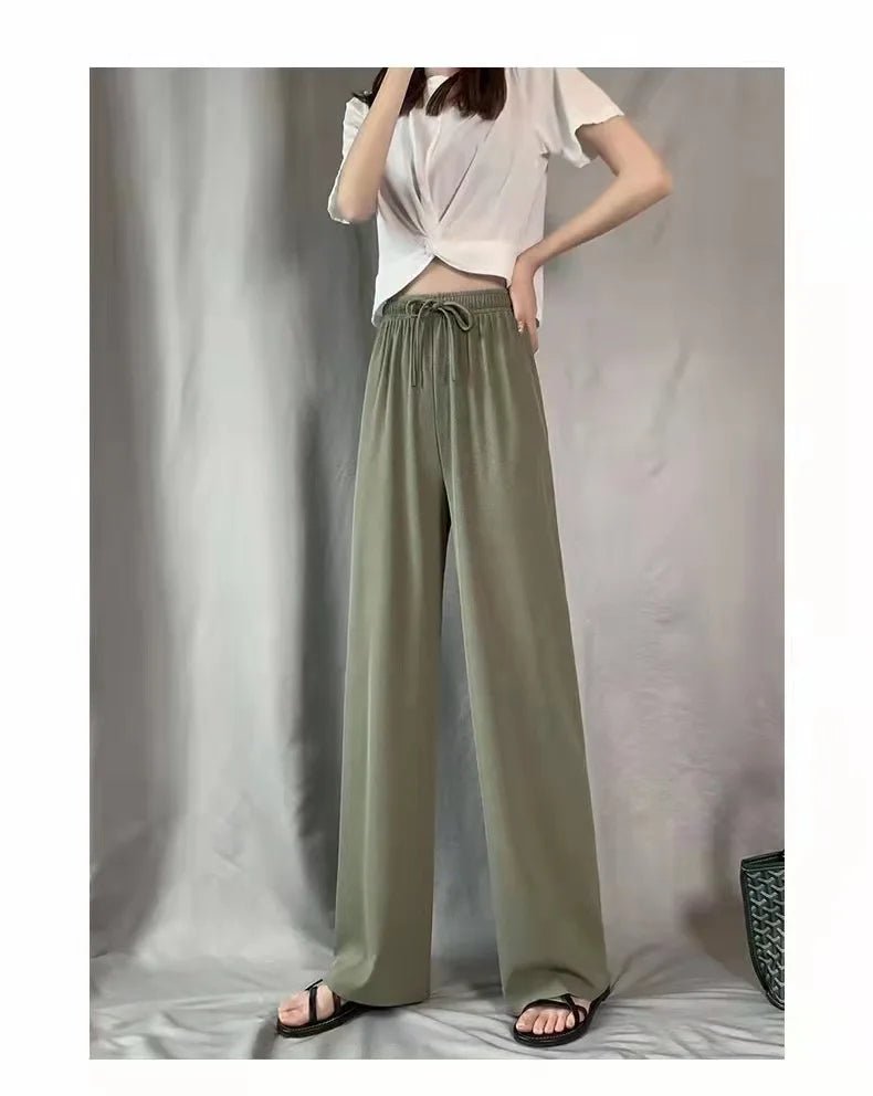 High - waisted Straight - Leg Trousers Casual Comfortable Trousers Versatile Slacks - Zeprah