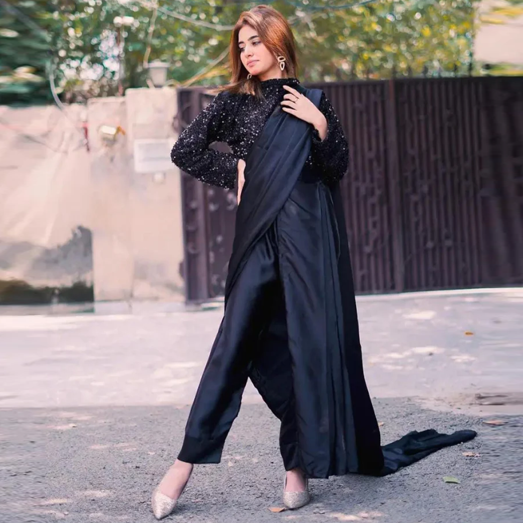 Onyx Fusion Stitched Saree