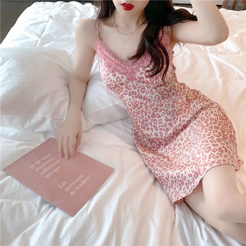 Hollow - out Design Nightgown Sexy Lace Cuff Women's Nightdress Fashionable Slimming Homewear - Zeprah