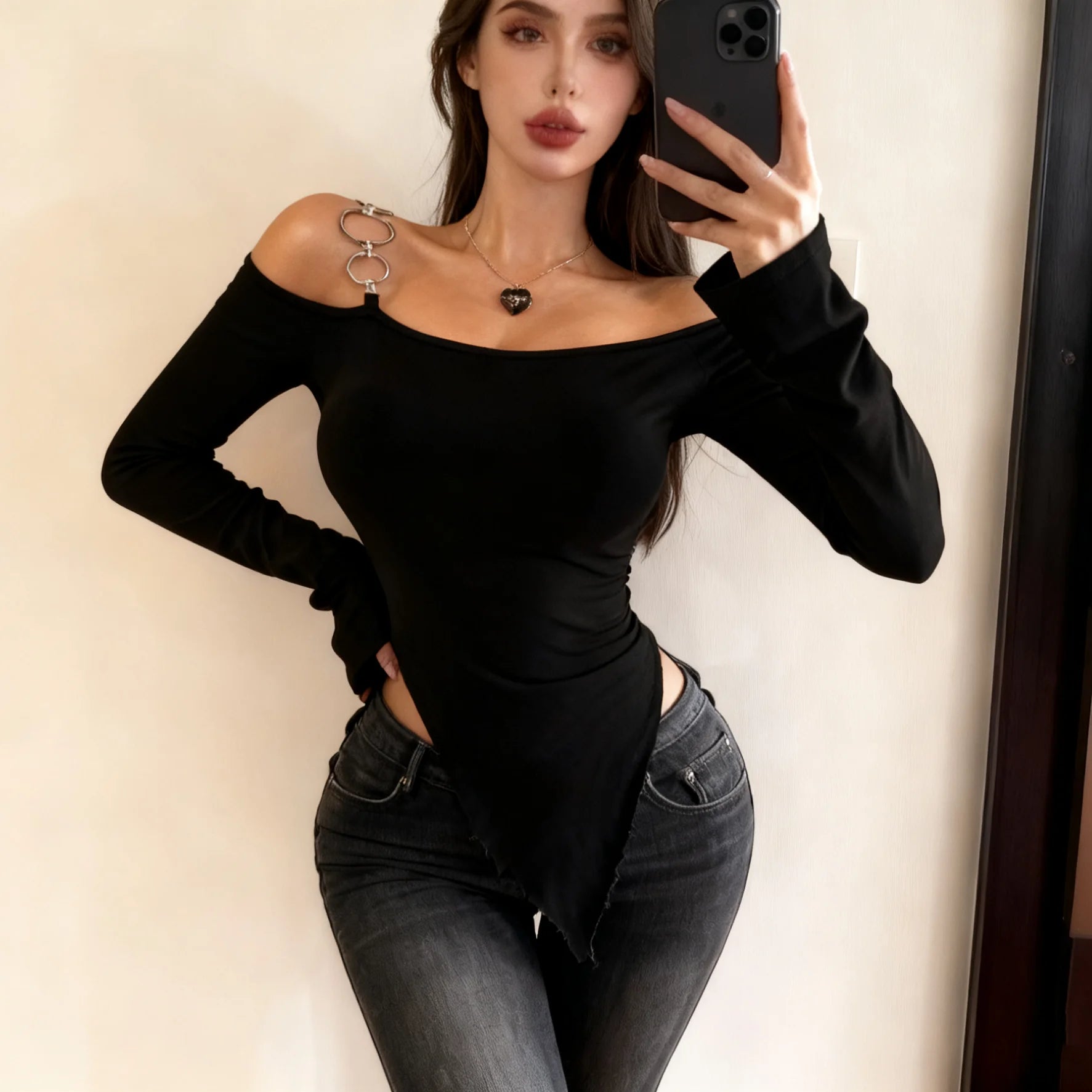 Hot Girl Style Women's T-shirts Sexy Hot - selling Tops for Women Long - Sleeved Versatile T-shirt - Zeprah