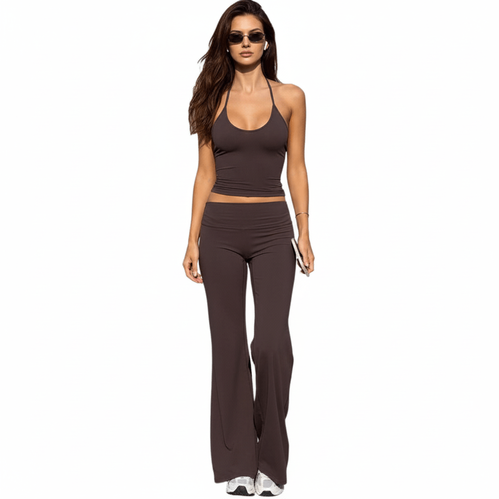 Hot Sale Women's 2 - Piece Workout Set , Yoga Outfit with Fitness Tank Top & Flare Pants , Custom Sportswear Suit OEM (Quick Dry, Summer) - Zeprah