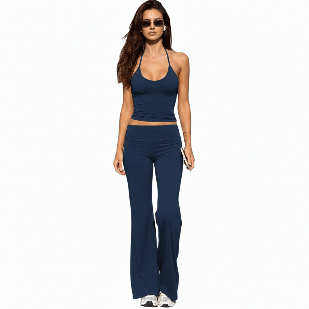 Hot Sale Women's 2 - Piece Workout Set , Yoga Outfit with Fitness Tank Top & Flare Pants , Custom Sportswear Suit OEM (Quick Dry, Summer) - Zeprah