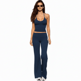 Hot Sale Women's 2 - Piece Workout Set , Yoga Outfit with Fitness Tank Top & Flare Pants , Custom Sportswear Suit OEM (Quick Dry, Summer) - Zeprah