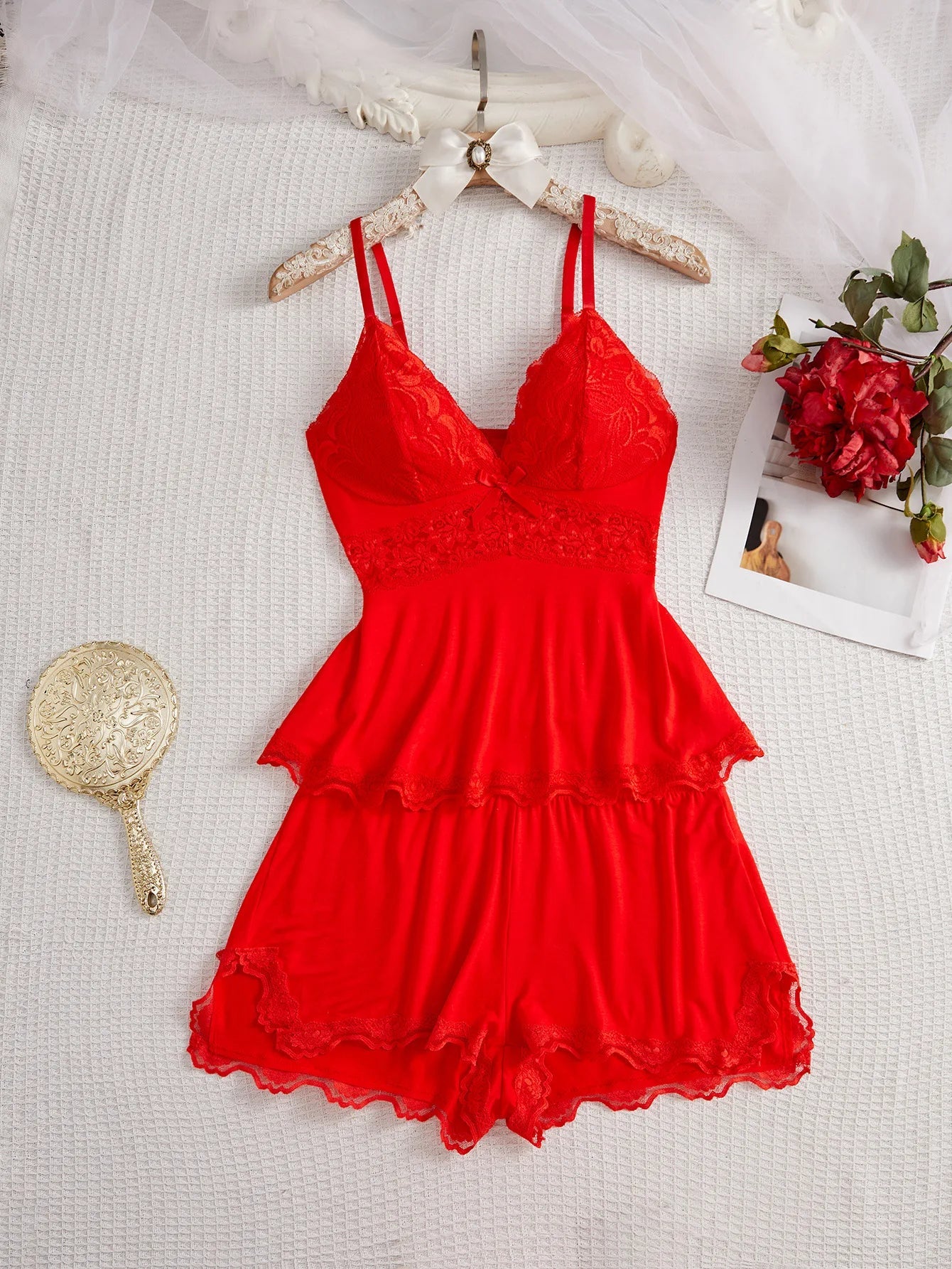 Hot - selling European American Style Lace Sexy Women's Suspender Shorts Two - piece - Zeprah