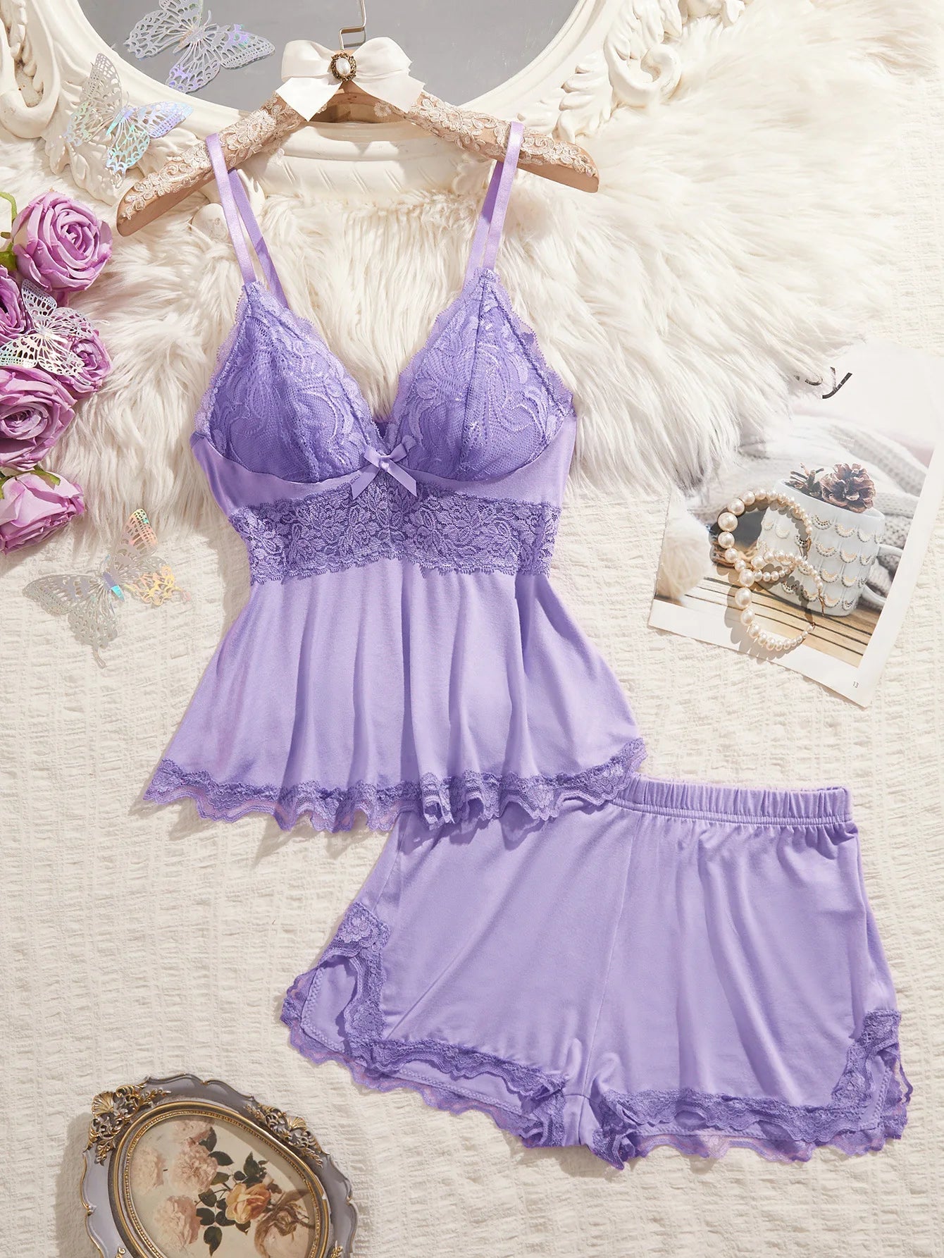 Hot - selling European American Style Lace Sexy Women's Suspender Shorts Two - piece - Zeprah