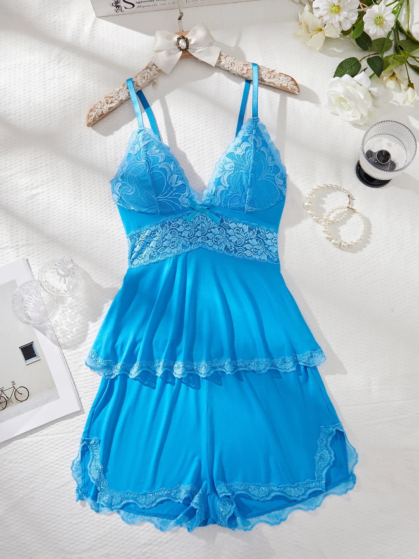 Hot - selling European American Style Lace Sexy Women's Suspender Shorts Two - piece - Zeprah