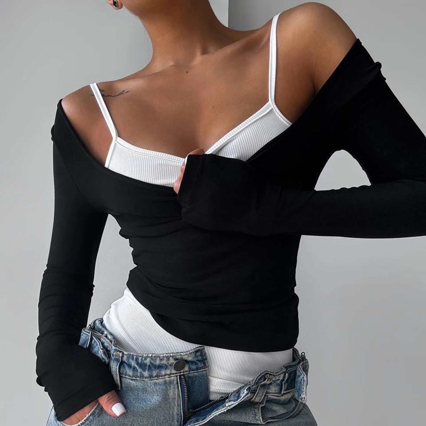 Hot Selling Women's Autumn Casual Knitted 2 - Piece Running Yoga Set - Long Sleeve Breathable Quick Dry Slim Fit Athletic Top - Zeprah