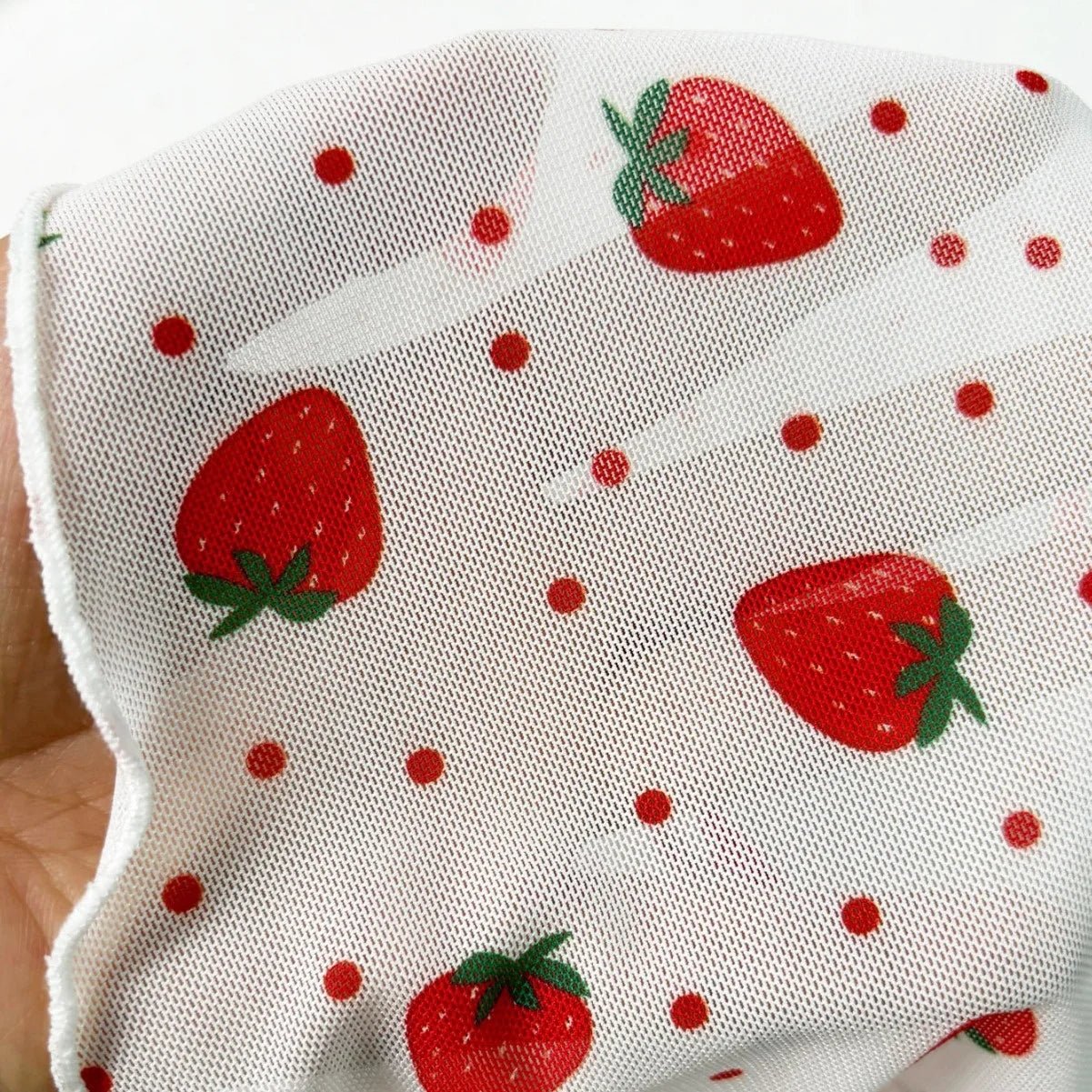 Hot Strawberry Printing Stitching Lace Cute Pajamas Skirt Suit Casual Comfortable - Zeprah