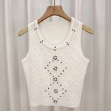 Ice Silk Cropped Top Slim - fit Sleeveless Tops Colorful Women's Tanks Camis - Zeprah