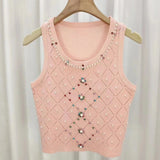 Ice Silk Cropped Top Slim - fit Sleeveless Tops Colorful Women's Tanks Camis - Zeprah