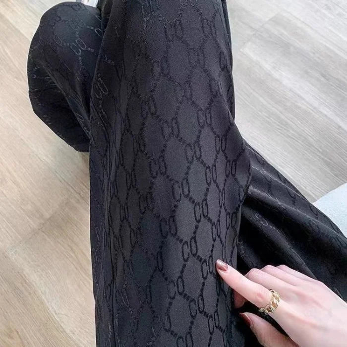 Ice - silk Wide - Leg Trousers Printed Cool Trousers Lightweight Slacks - Zeprah