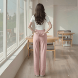 Ice - silk Wide - Leg Trousers Printed Cool Trousers Lightweight Slacks - Zeprah