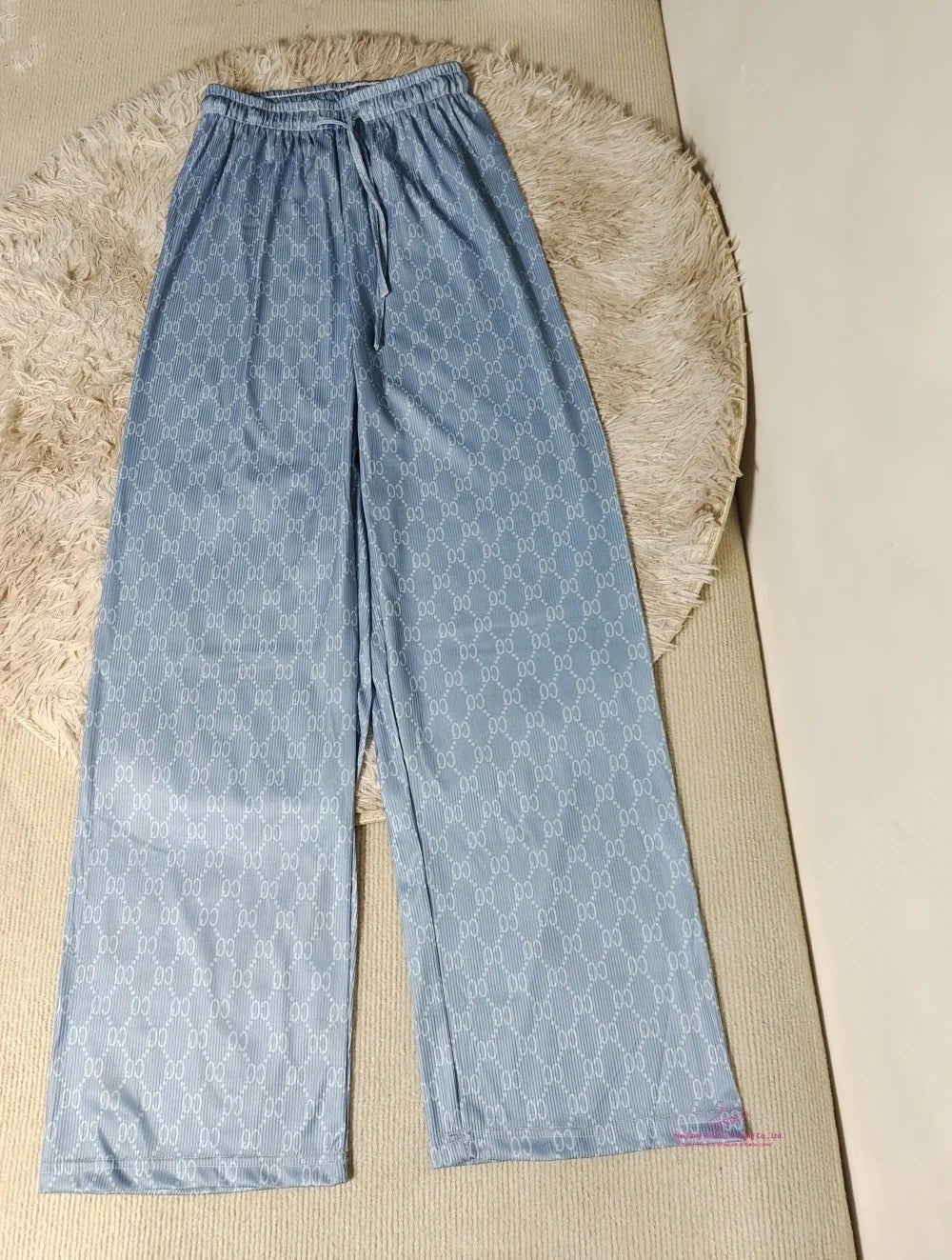 Ice - silk Wide - Leg Trousers Printed Cool Trousers Lightweight Slacks - Zeprah