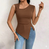 Chic Asymmetrical Neckline Handkerchief Top