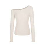 Innocent - Seductive Style Spice Girl Slim - fit Slimming Shoulder Long - sleeved T-shirt Women's Autumn Design Sense Student Top - Zeprah