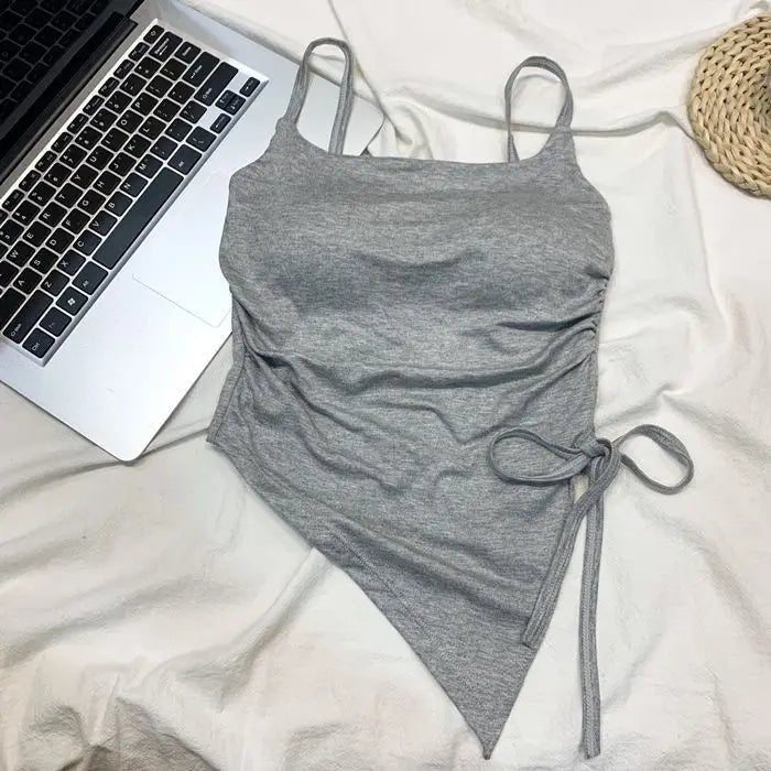 Irregular Split Pad Camisole Knitted Tank Top Female Outside Underwear Vest Camisole - Zeprah