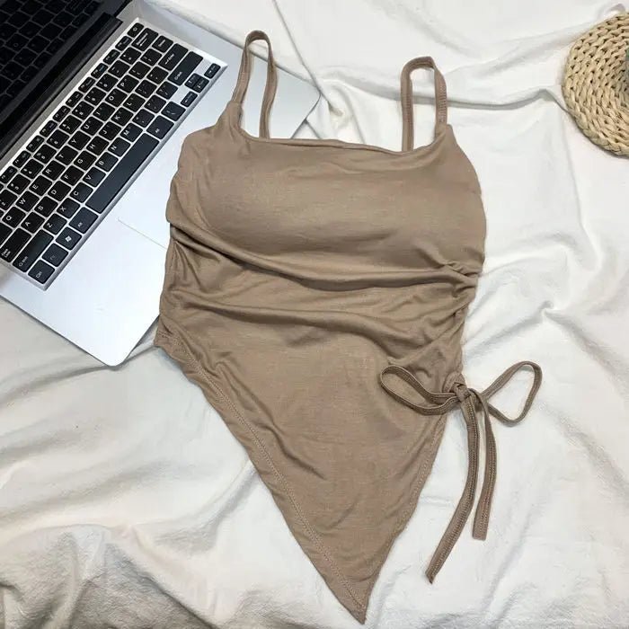 Irregular Split Pad Camisole Knitted Tank Top Female Outside Underwear Vest Camisole - Zeprah