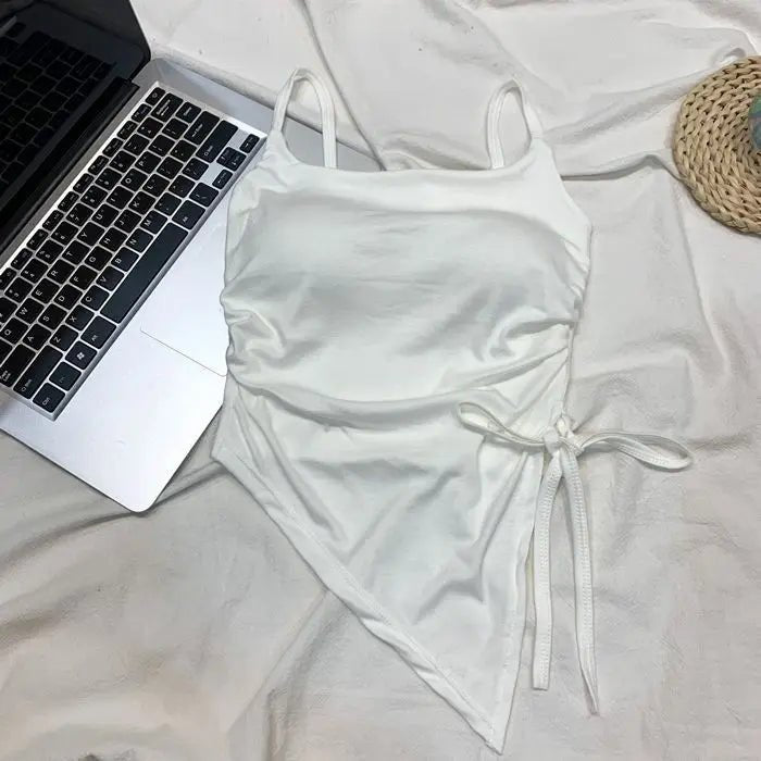 Irregular Split Pad Camisole Knitted Tank Top Female Outside Underwear Vest Camisole - Zeprah