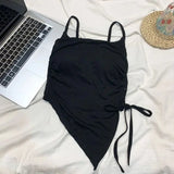 Irregular Split Pad Camisole Knitted Tank Top Female Outside Underwear Vest Camisole - Zeprah