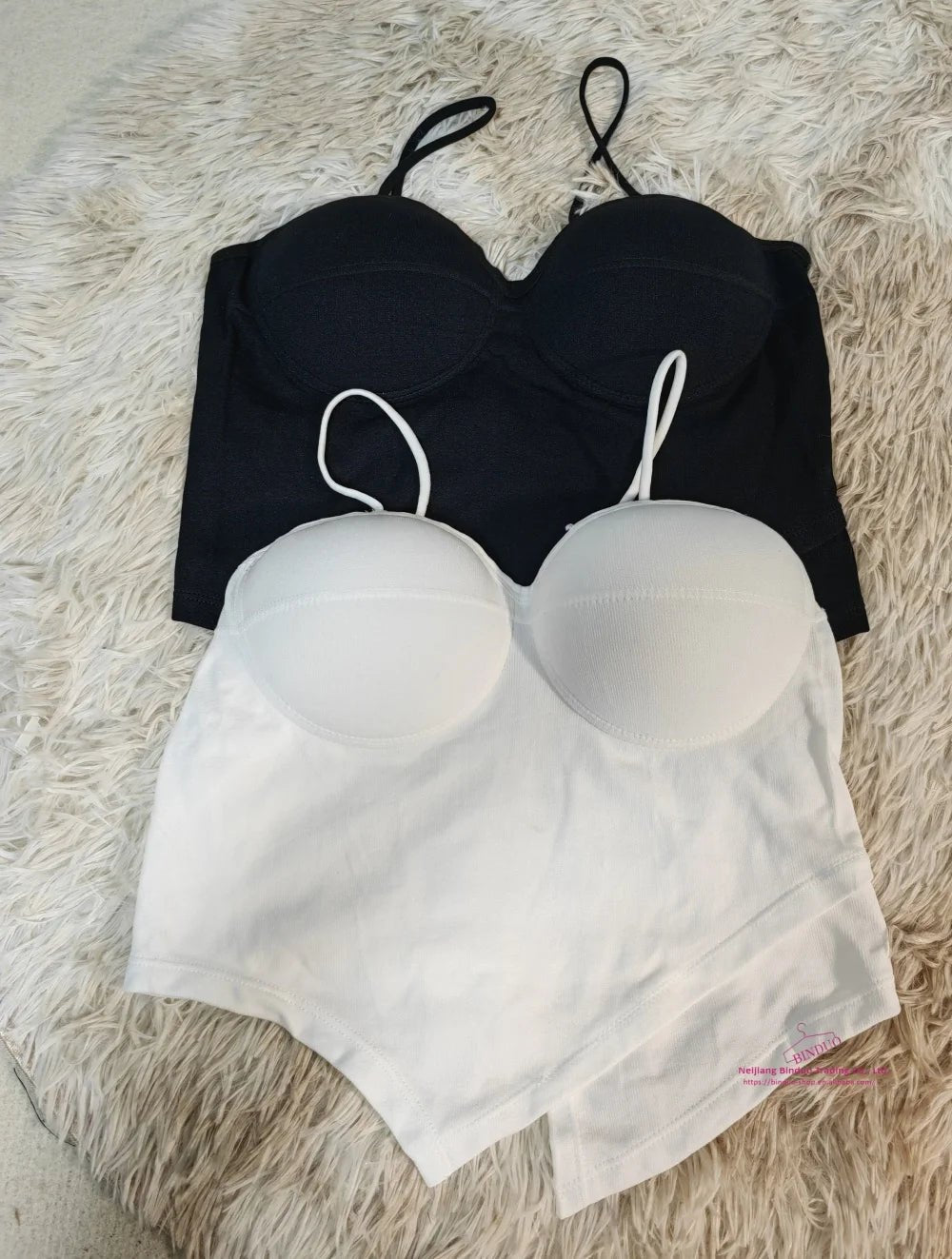 Irregular Stylish Korean Dance Pop Outfit Hot Girl Padded Vest Elastic Anti Crease Camisole Women Base Tank Crop Top - Zeprah