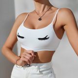 Sleeping Eyelashes Graphic Bralette