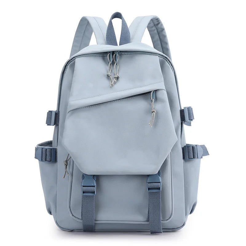 Japanese Retro Graffiti Color Block Backpack for Girls Korean Middle High School Students Fresh Literary Polyester Campus Bag - Zeprah