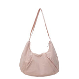 Japanese - Style Large Capacity Nylon Shoulder Bag for Women Pleated Crossbody Design Zipper Solid Color for Commuting Students - Zeprah