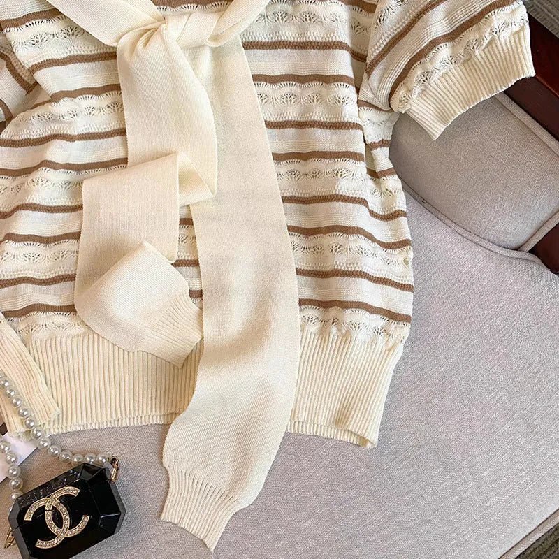 Knitted Crop Top Hollow Out Women's Clothing Best Sale Short - Sleeved Tee - Zeprah