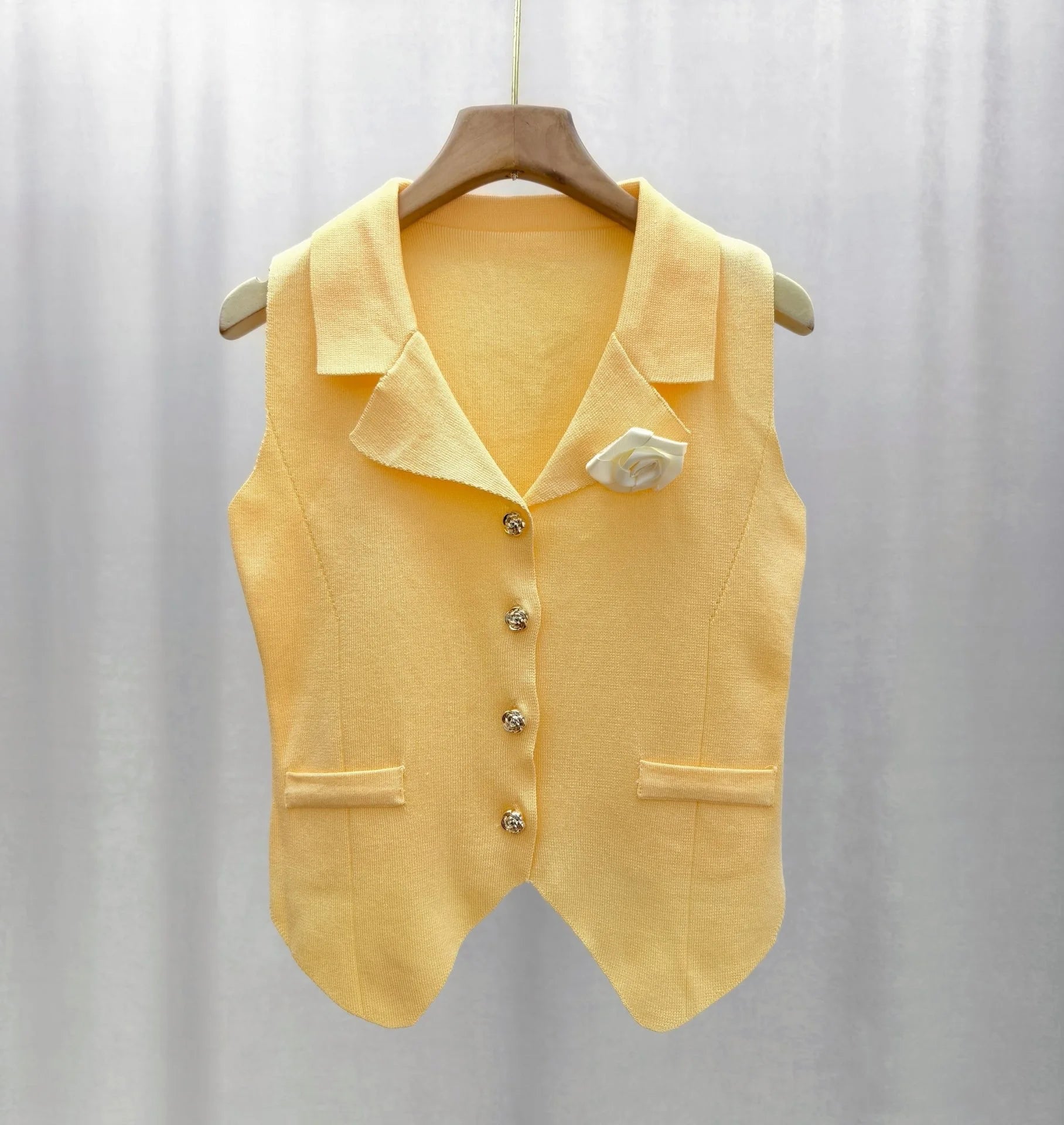 Knitted Flower Women's Camisole Solid Colour Breathable Simple Crop Top Women's Knitting tank Top - Zeprah