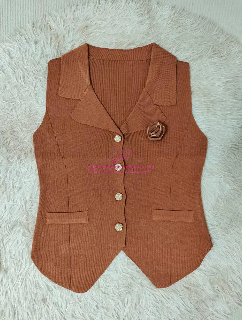 Knitted Flower Women's Camisole Solid Colour Breathable Simple Crop Top Women's Knitting tank Top - Zeprah