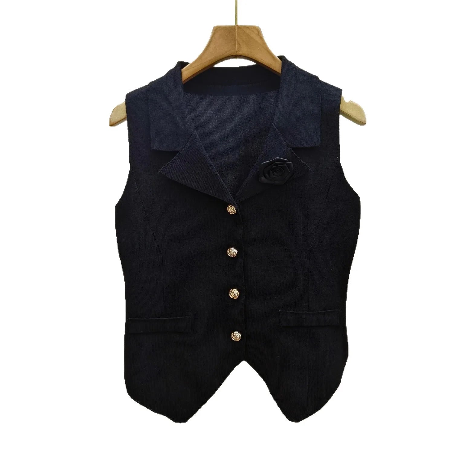 Knitted Flower Women's Camisole Solid Colour Breathable Simple Crop Top Women's Knitting tank Top - Zeprah