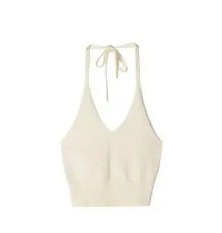 Knitted Hanging Neck Camisole Vest Tanks Camis Women's tank Tops Crop Tops - Zeprah