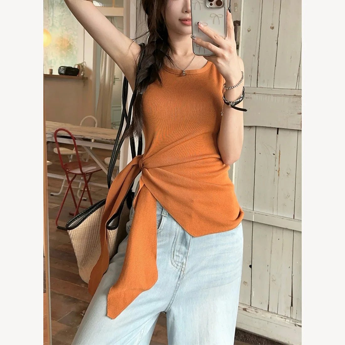 Knitted Tank Top for Women Solid Women's Tanks Camis Elegant Going Out Tops - Zeprah