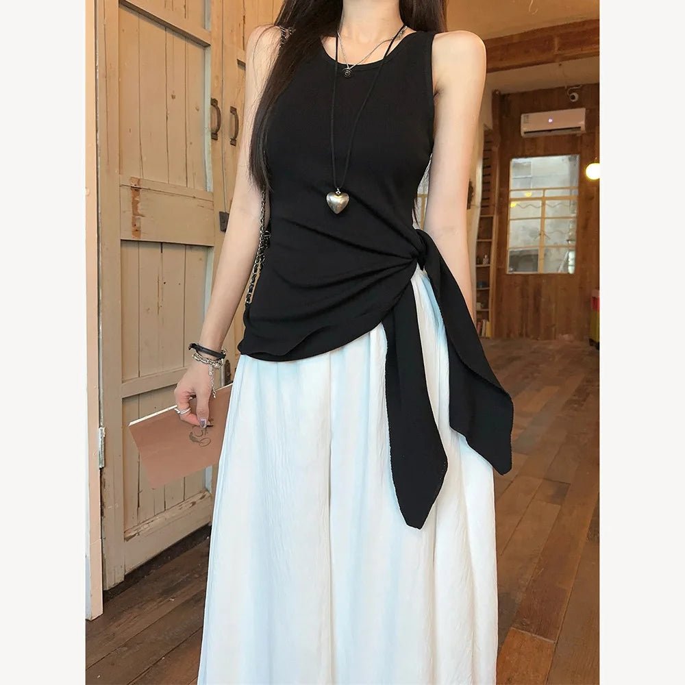 Knitted Tank Top for Women Solid Women's Tanks Camis Elegant Going Out Tops - Zeprah