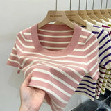 Knitted Women's Clothing Premium Quality T-shirt Fashionable Tops for Women - Zeprah