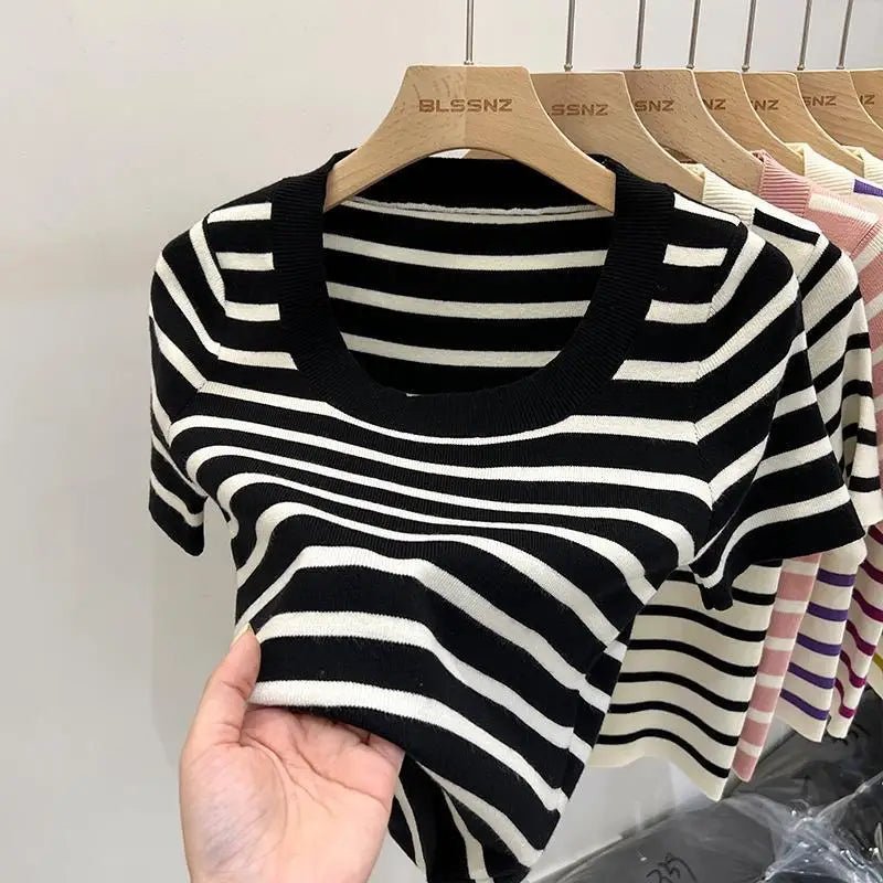 Knitted Women's Clothing Premium Quality T-shirt Fashionable Tops for Women - Zeprah