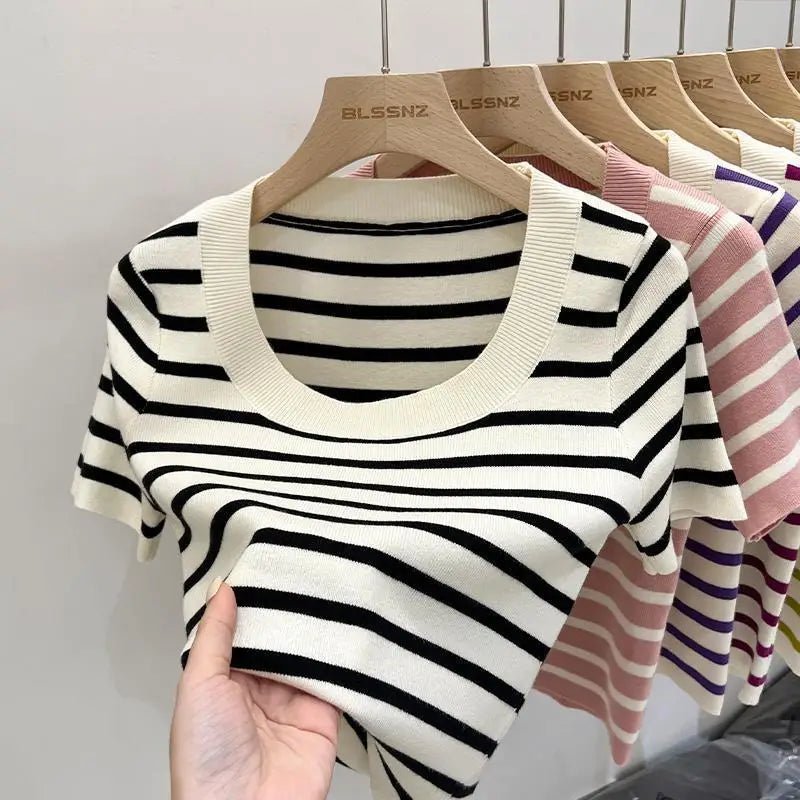 Knitted Women's Clothing Premium Quality T-shirt Fashionable Tops for Women - Zeprah