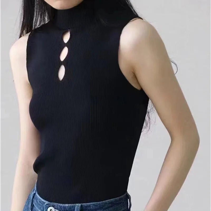 Knitted Workout Sleeveless Tanks Camis Halter Top Basic tank Top - Zeprah