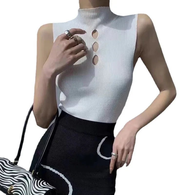 Knitted Workout Sleeveless Tanks Camis Halter Top Basic tank Top - Zeprah