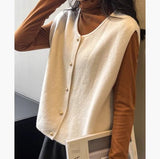 Korean Style Casual Retro Short Knitted Worsted Vest for Women New Autumn Winter Loose - Fitting Inner Layering Sleeveless Top - Zeprah