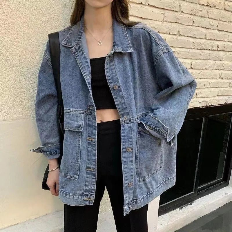 Korean - style Loose Autumn New Women's Denim Coat Vintage Casual All - match Coat Jacket - Zeprah