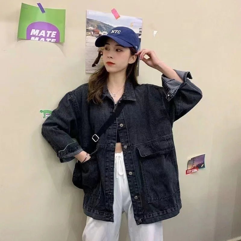 Korean - style Loose Autumn New Women's Denim Coat Vintage Casual All - match Coat Jacket - Zeprah
