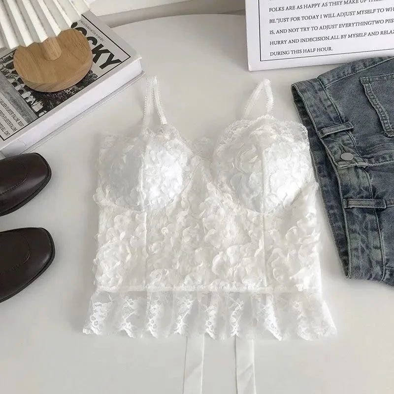 Lace Suspenders Beautiful Back Vests Chest Pads Lace Women Women's Tank Top Summer Camsole - Zeprah