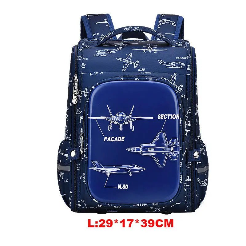 Large Capacity Waterproof Sesame Cartoon Schoolbag for Boys Fashion Open Zipper Closure Primary School Backpack - Zeprah